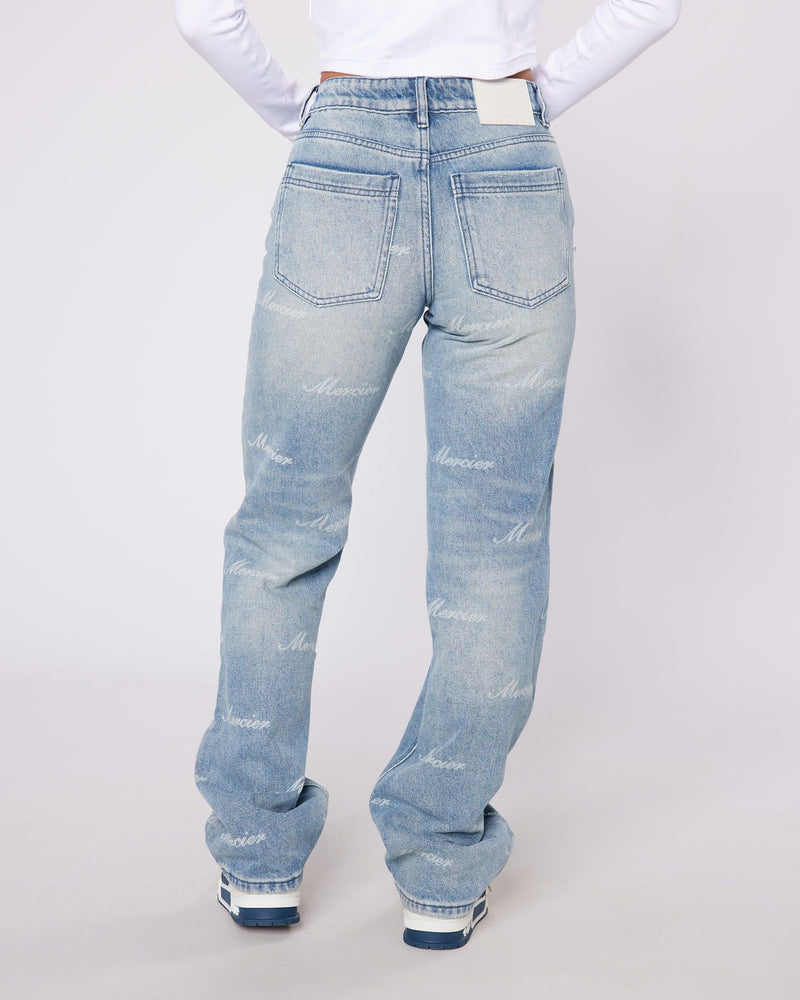 Womens Script Denim Jeans