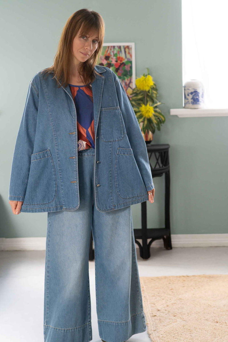Ollie pant in Denim *organic cotton