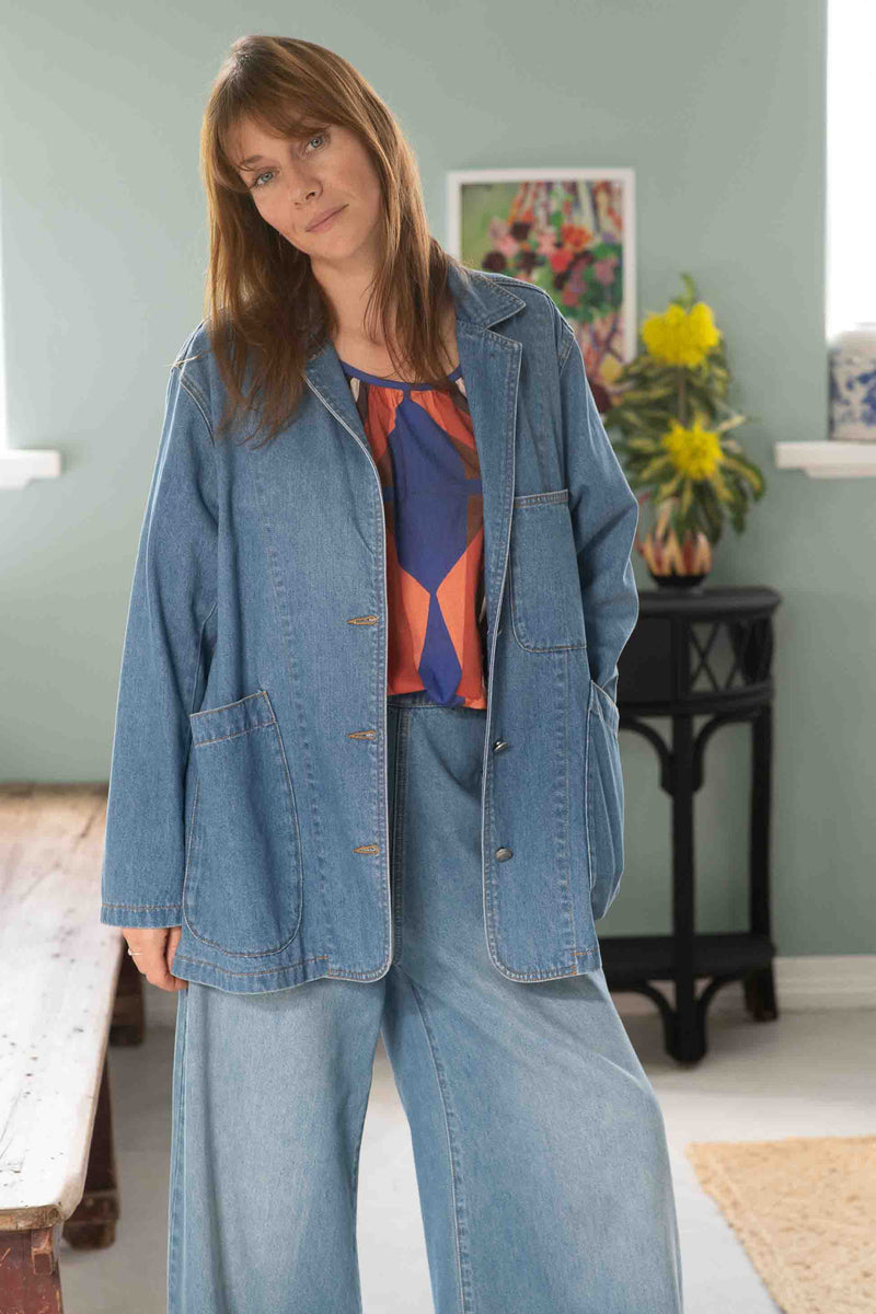 Ollie pant in Denim *organic cotton