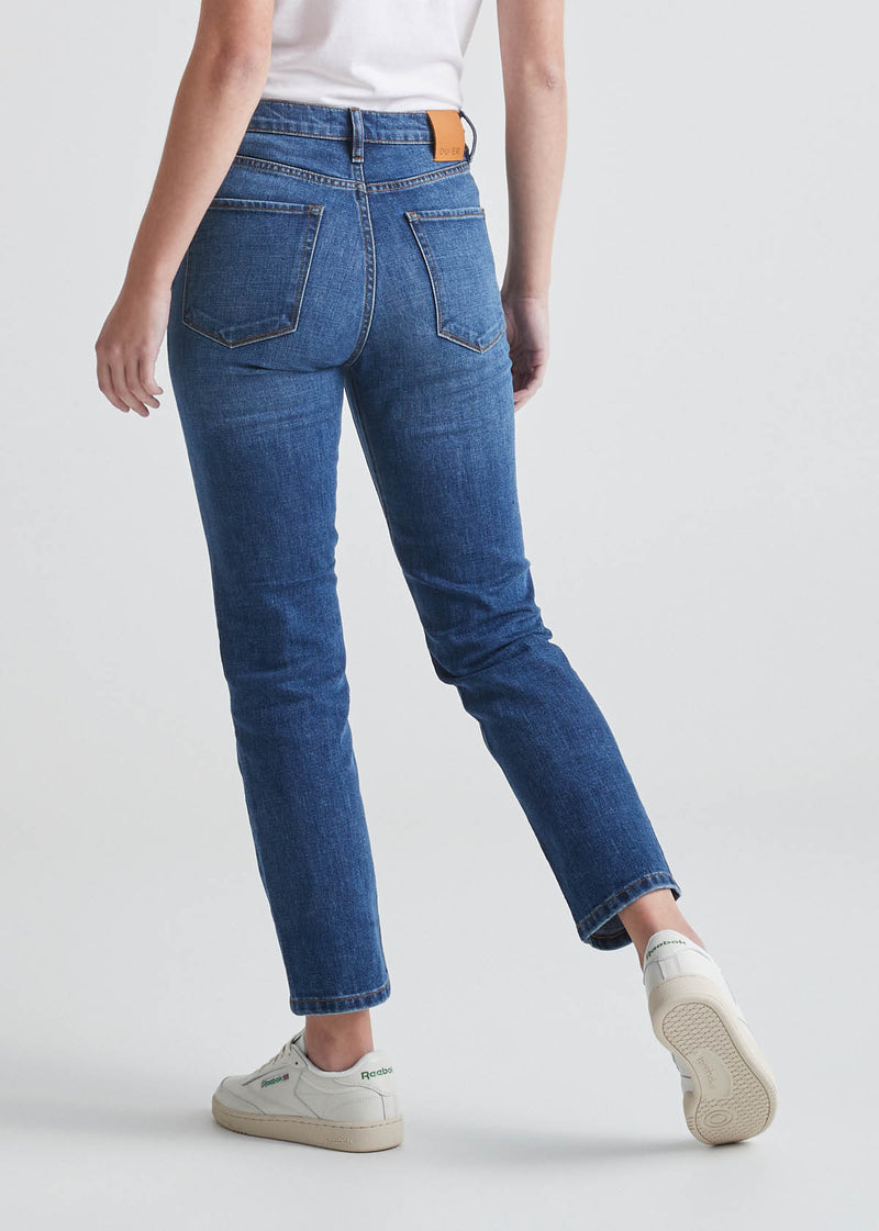 Midweight Denim High Rise Straight (Button Fly) - Medium Blue