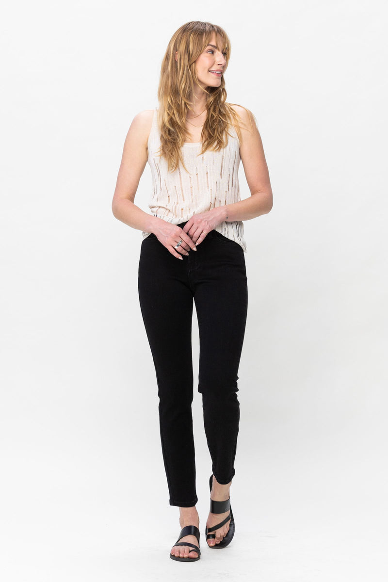 Judy Blue Mid-Rise Black Slim Denim Jeans 88756