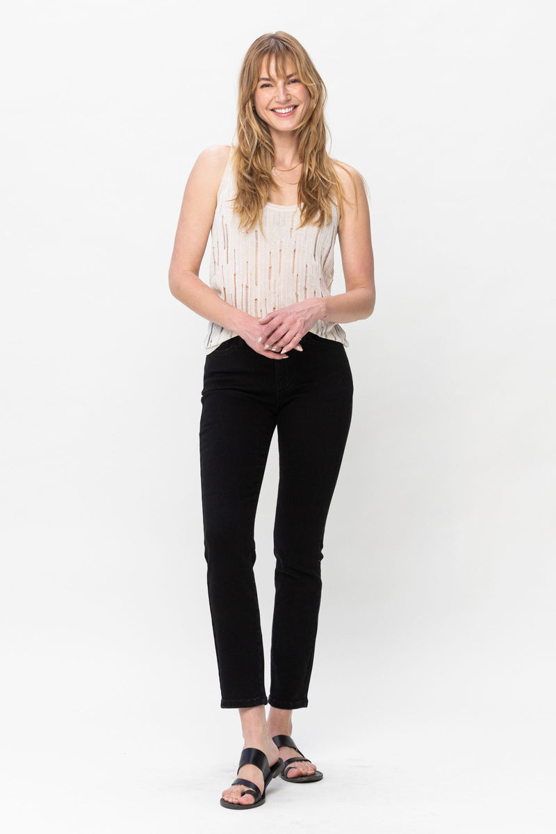 Judy Blue Mid-Rise Black Slim Denim Jeans 88756