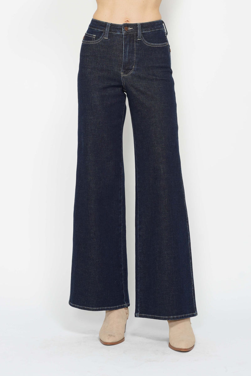 Judy Blue High Waist Tummy Control Retro Wide Leg Denim Jeans 88849
