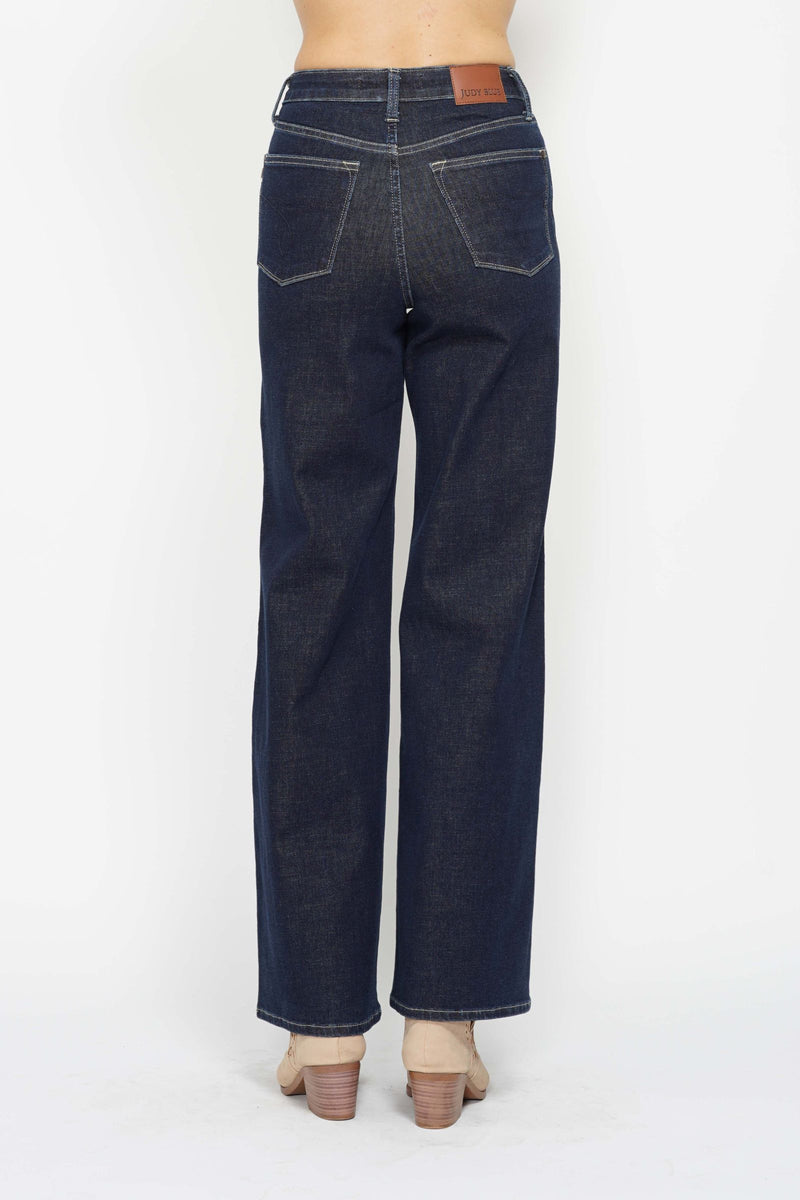 Judy Blue High Waist Tummy Control Retro Wide Leg Denim Jeans 88849