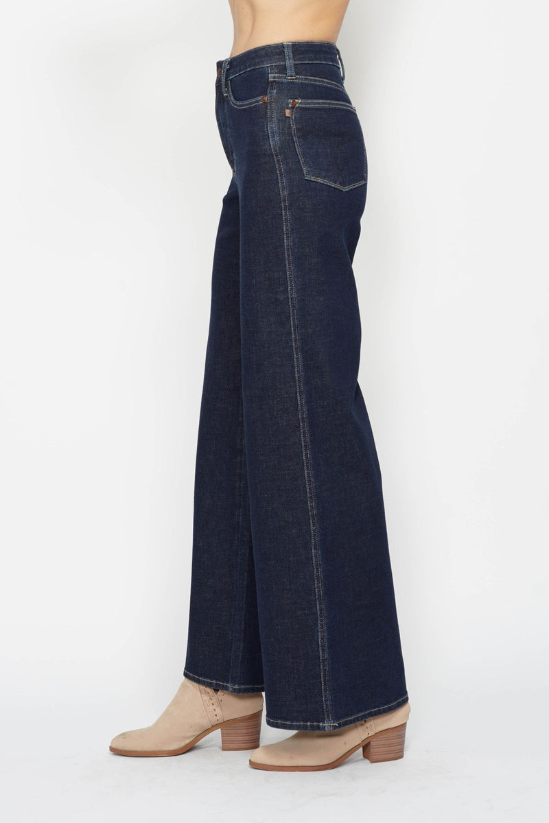 Judy Blue High Waist Tummy Control Retro Wide Leg Denim Jeans 88849
