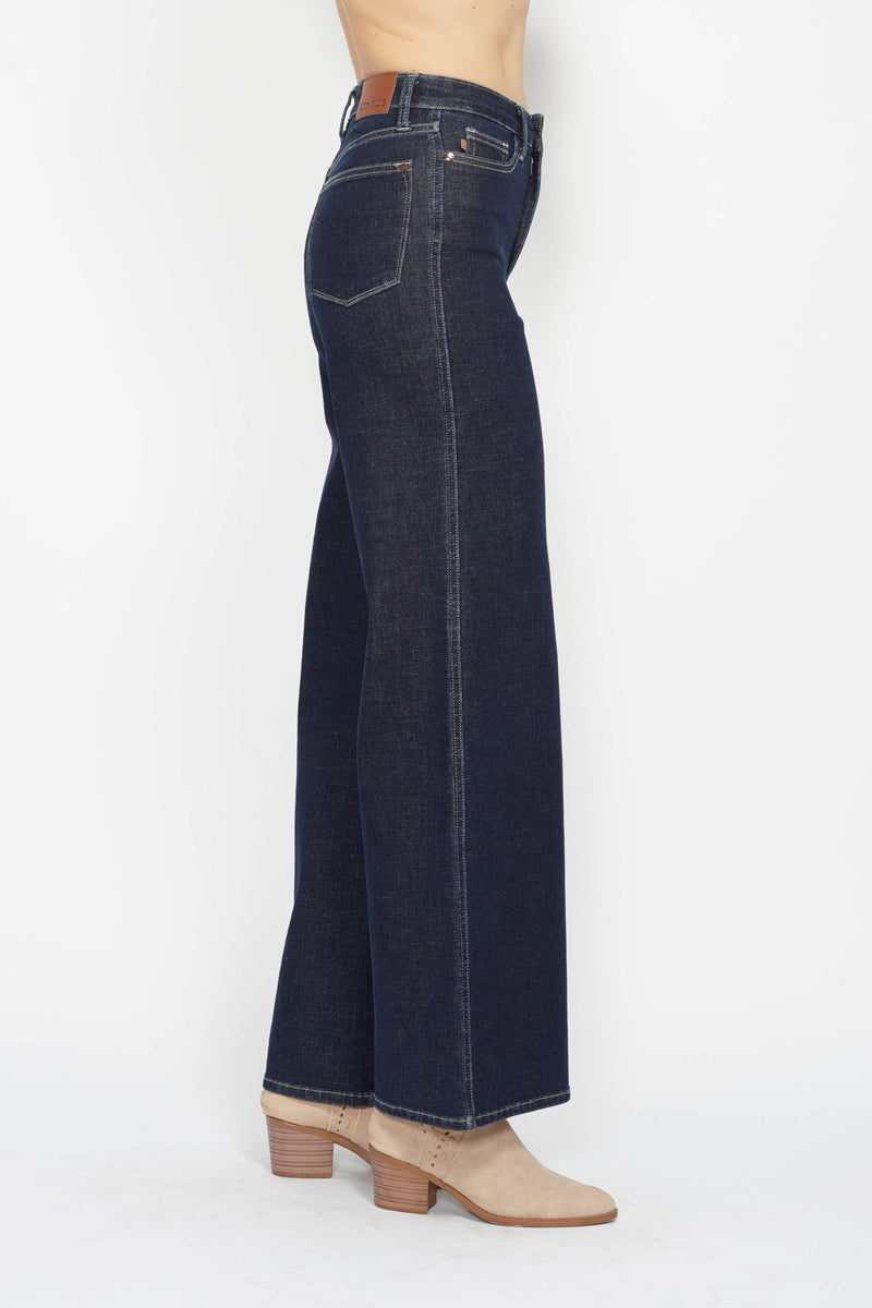 Judy Blue High Waist Tummy Control Retro Wide Leg Denim Jeans 88849
