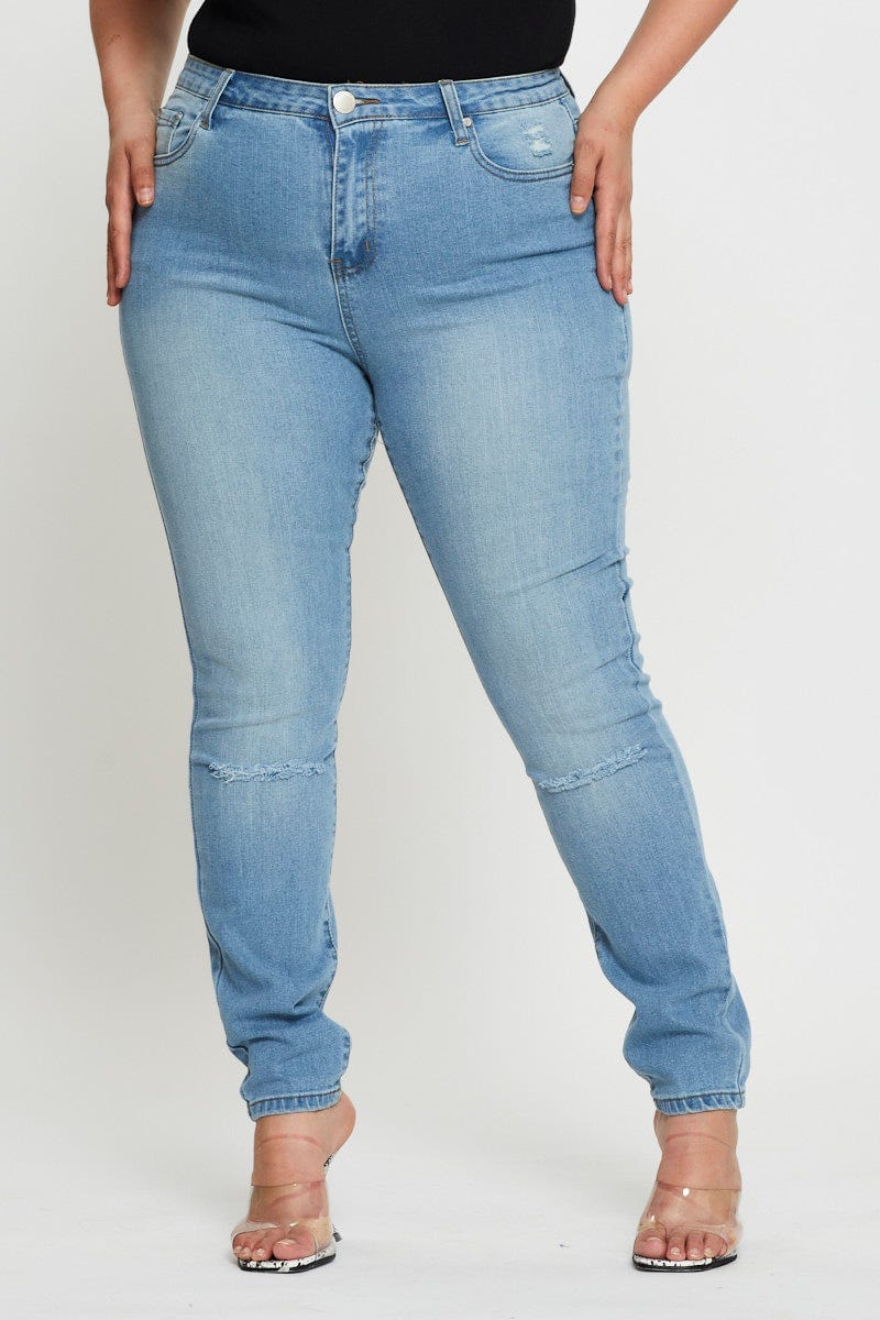 Blue Denim Jean High Rise Skinny