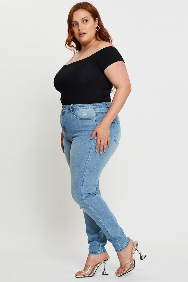 Blue Denim Jean High Rise Skinny