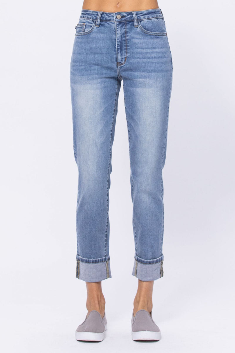 Judy Blue High Waist Vintage Wash Boyfriend Denim Jeans 88337