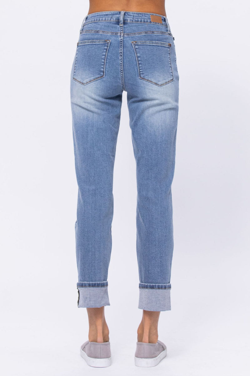 Judy Blue High Waist Vintage Wash Boyfriend Denim Jeans 88337
