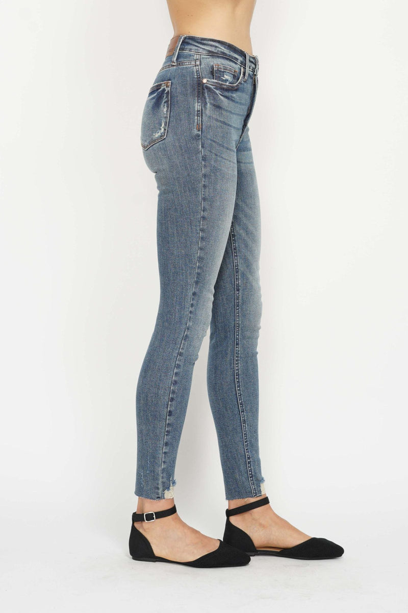 Judy Blue High Waist Tummy Control Vintage Wash Destroy Skinny Denim Jeans 88769
