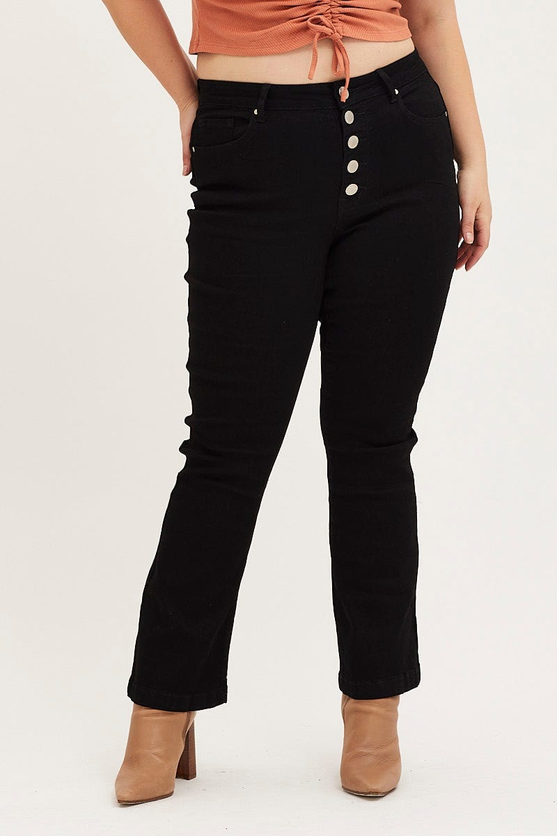 Black Denim Jean High Rise Flare