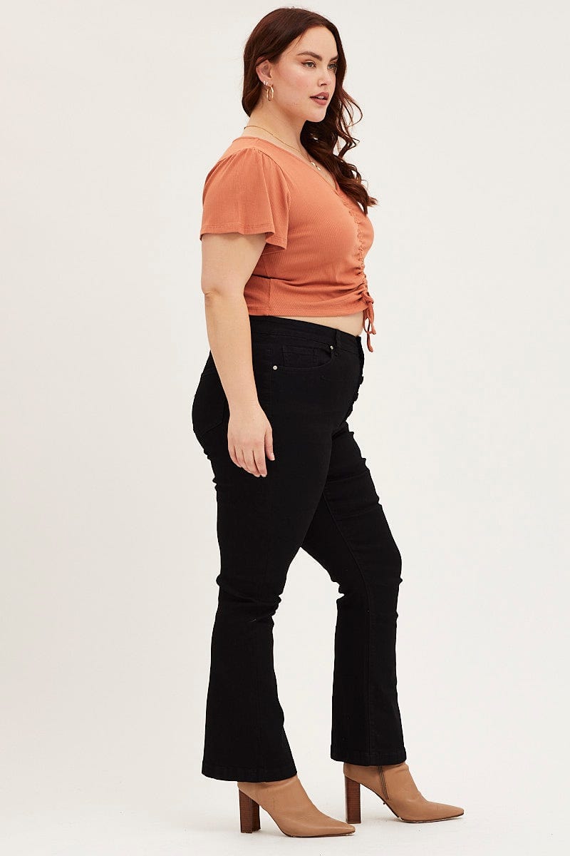 Black Denim Jean High Rise Flare