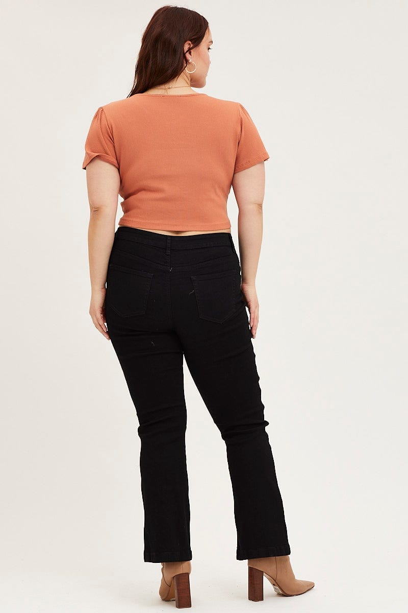Black Denim Jean High Rise Flare