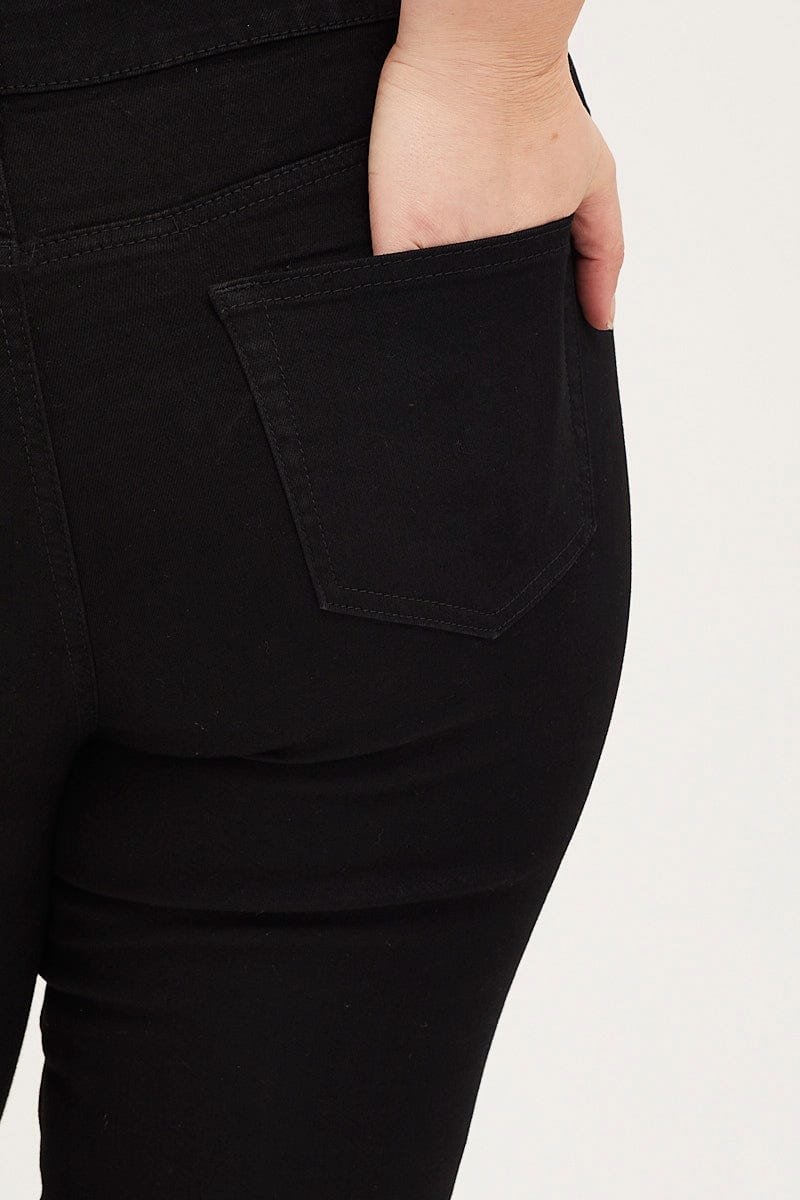 Black Denim Jean High Rise Flare