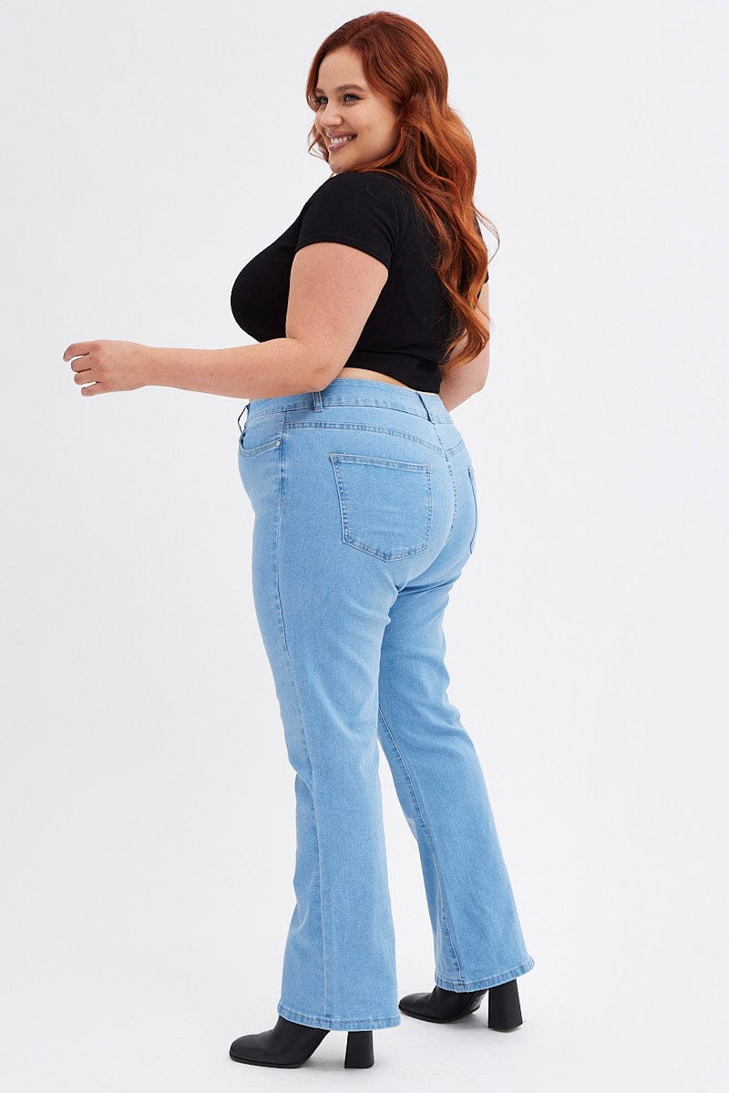 Denim Flare Denim Jeans Mid Rise