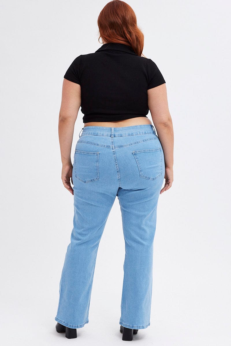 Denim Flare Denim Jeans Mid Rise