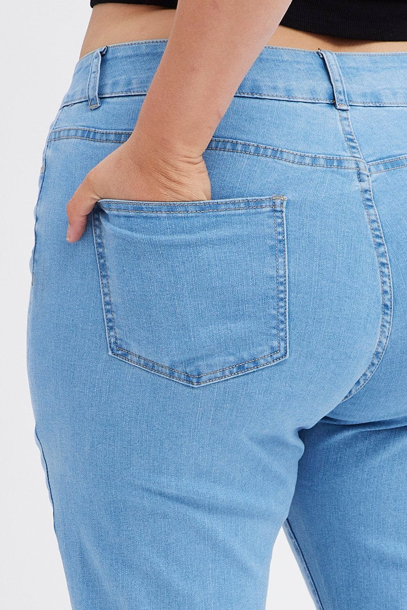 Denim Flare Denim Jeans Mid Rise