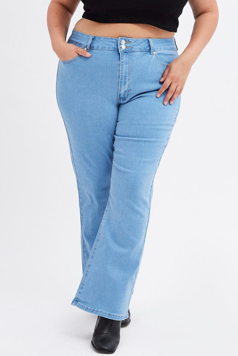 Denim Flare Denim Jeans Mid Rise