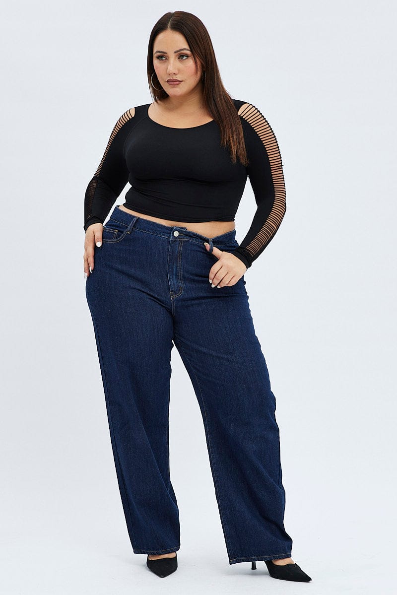 Denim Baggy Denim Jeans Mid Rise