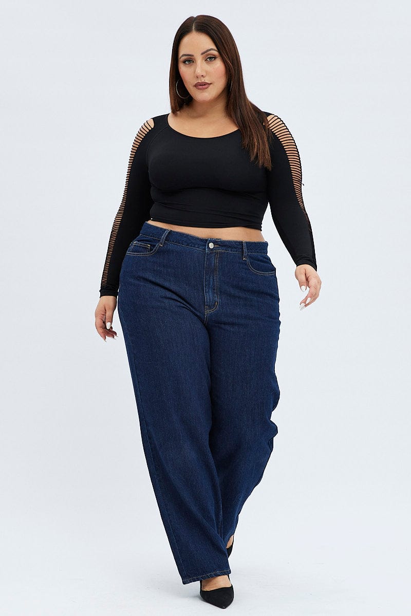 Denim Baggy Denim Jeans Mid Rise