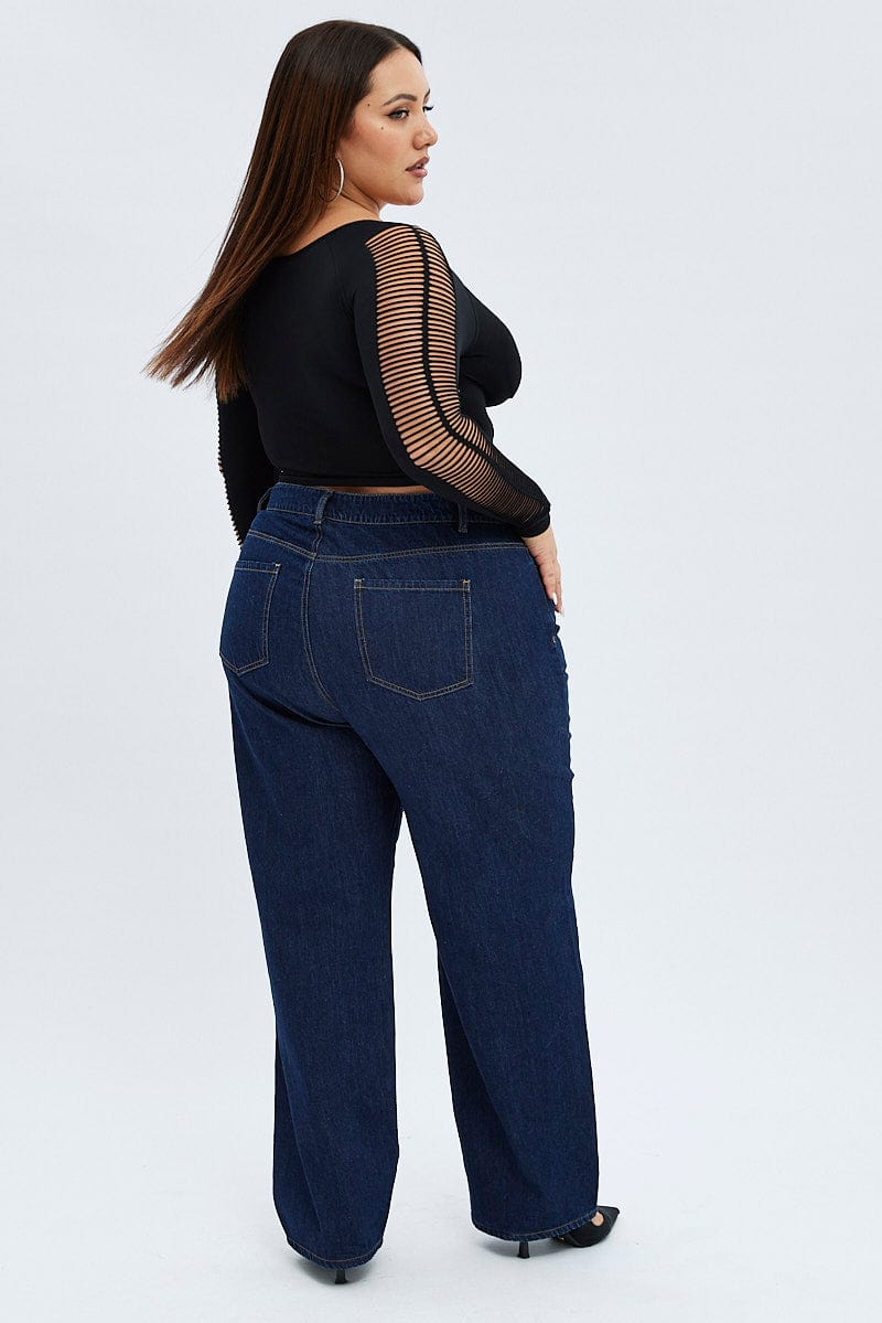 Denim Baggy Denim Jeans Mid Rise