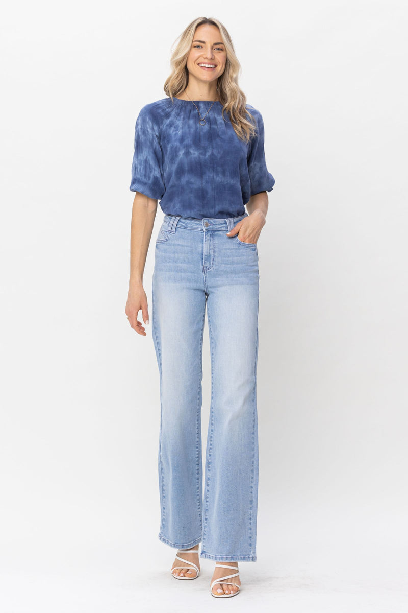 Judy Blue High Waist W/ Pocket Details Wide Leg Denim Jeans 88619
