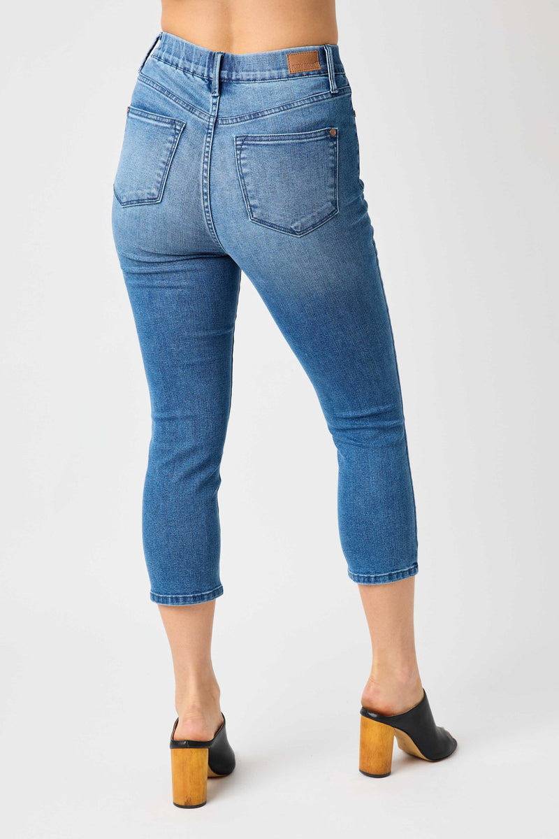 Judy Blue High Waist Pull On Cool Capri Denim Jeans 78111