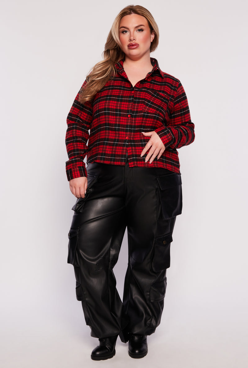 Plus Size Plaid Shirt