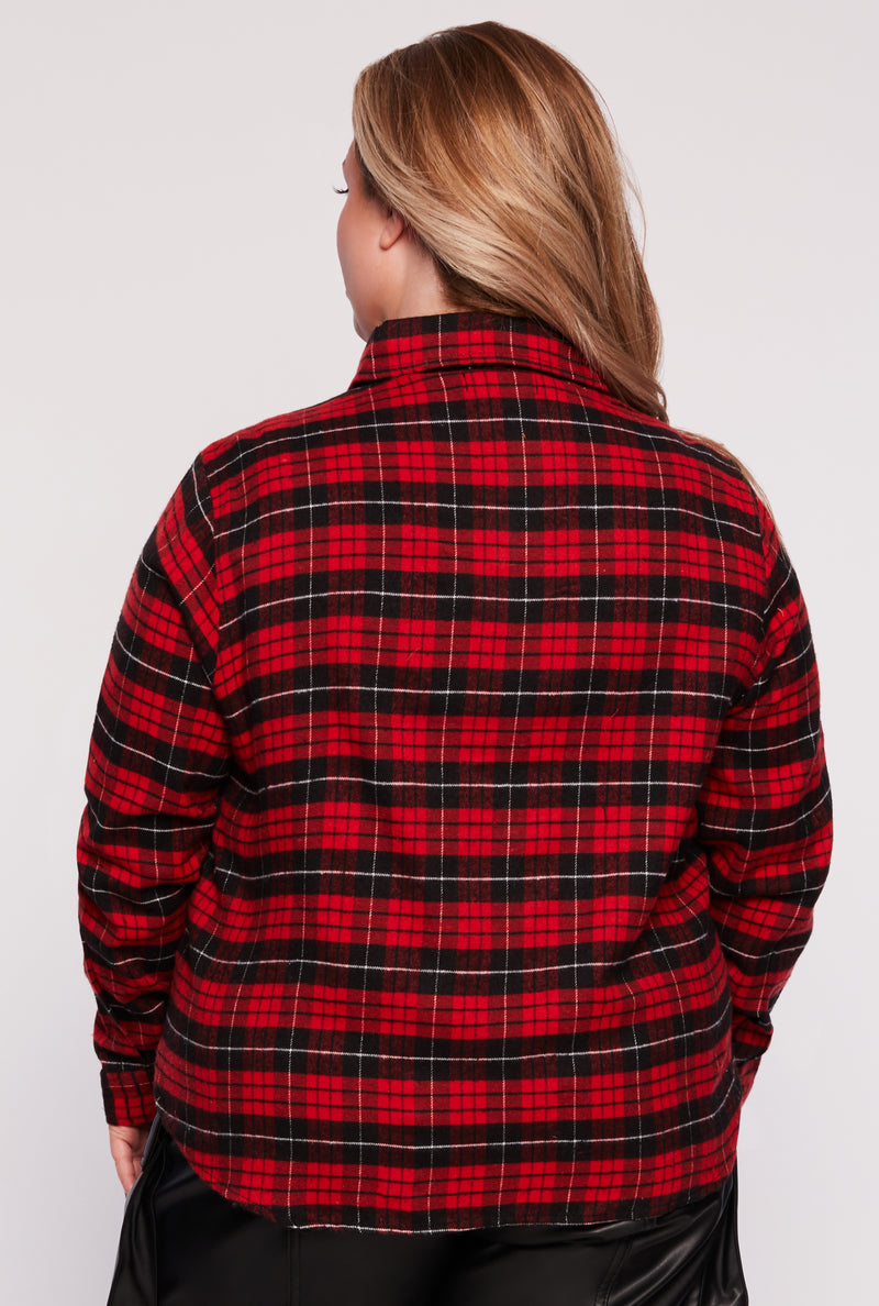 Plus Size Plaid Shirt
