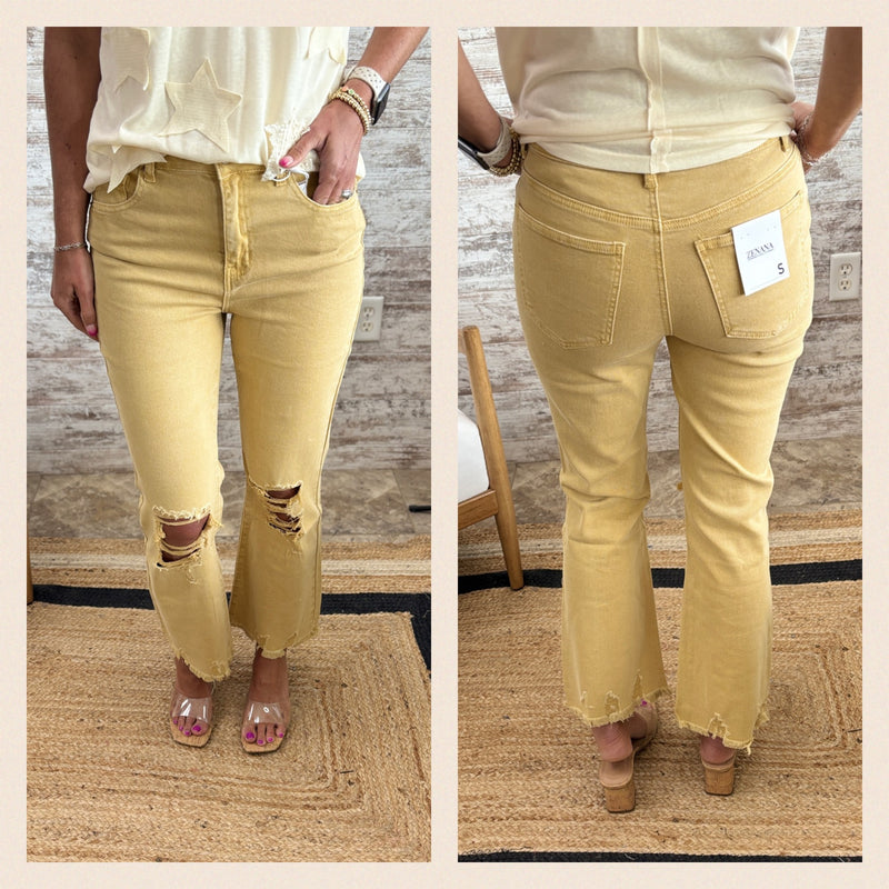 Zenana Acid Wash Colored Denim ~ 5 Colors