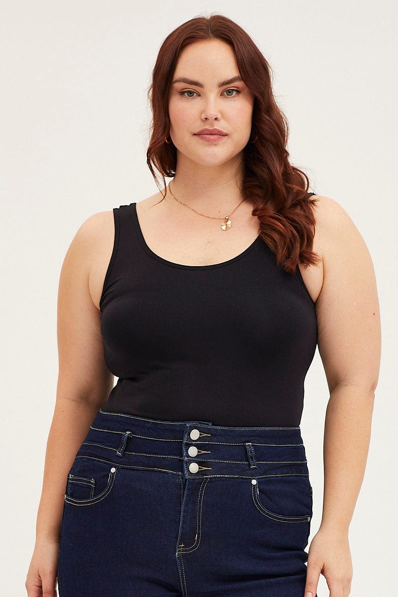 Black Seamless Basic Tank Top