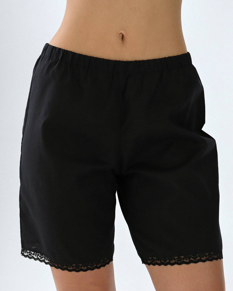 The Bermuda Short: Cotton Voile Black