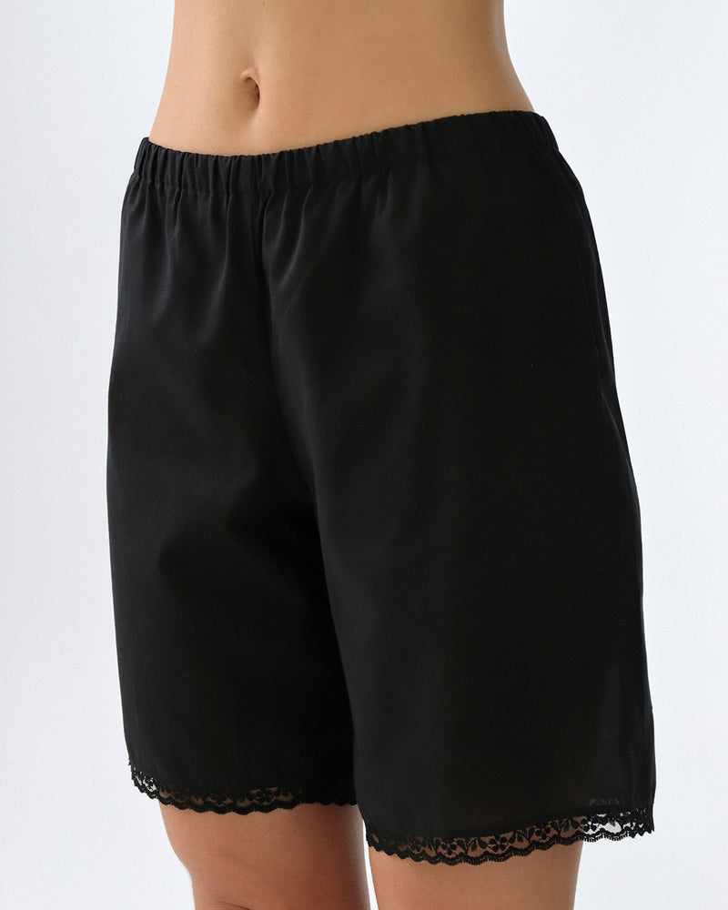 The Bermuda Short: Cotton Voile Black