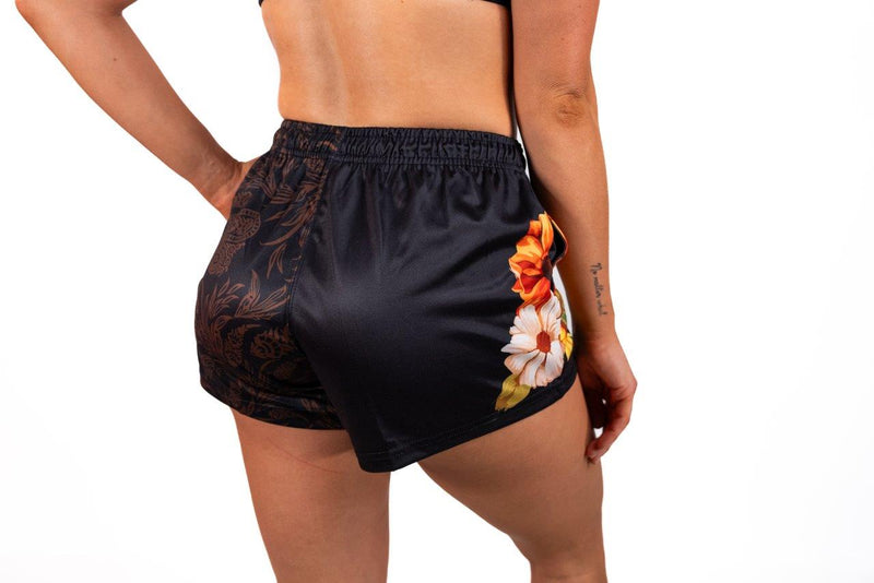 Cowgirl Wild Flower Footy Shorts (With Pockets)