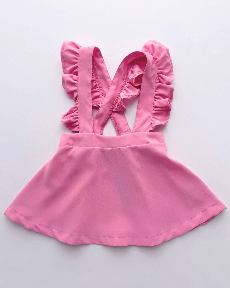 Addy Ruffle Suspender Skirt - Pink Fusion