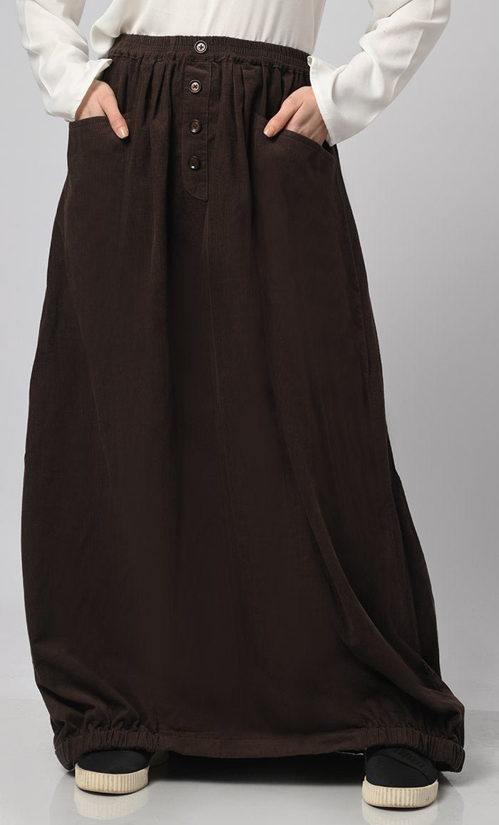 Women's Corduroy Skirt With Pockets