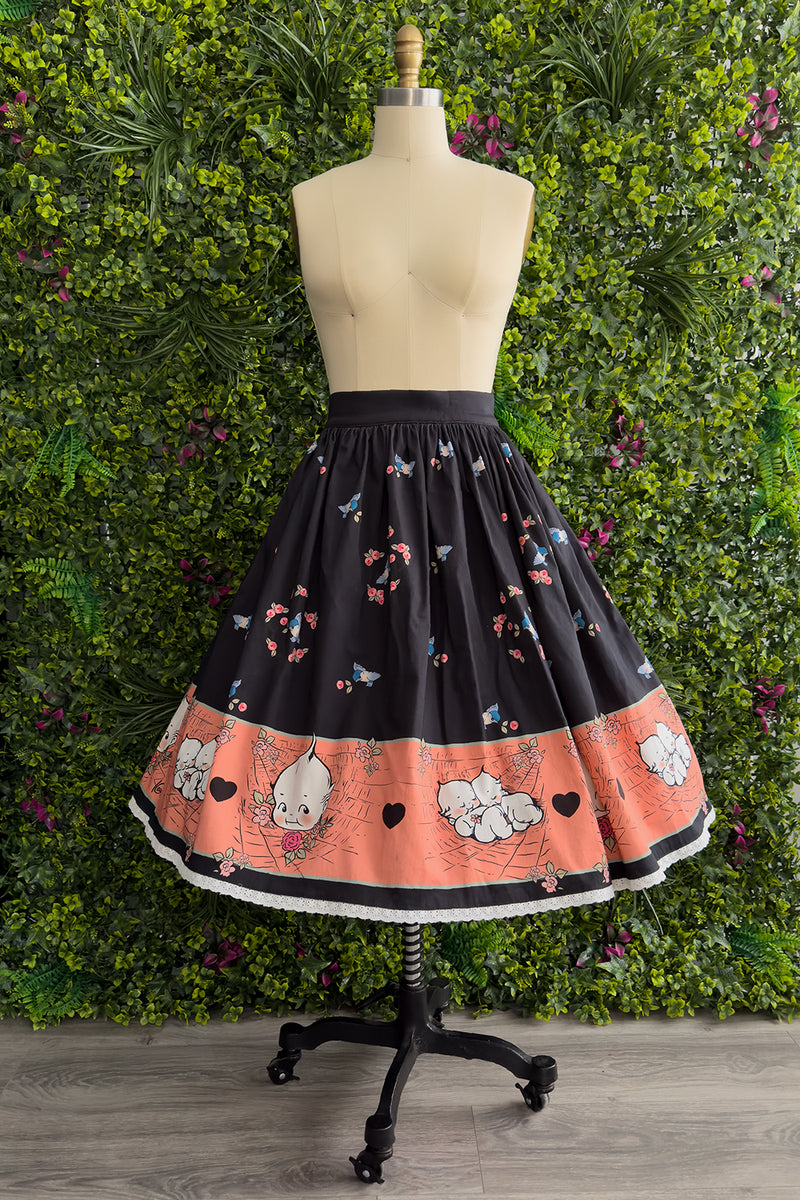 Kewpie® Spiderweb Love Novelty Print Gathered Skirt