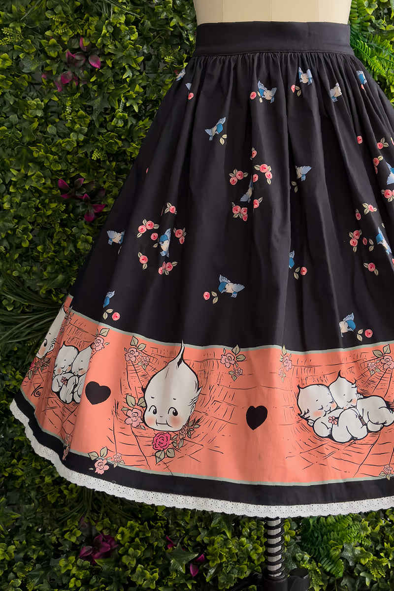 Kewpie® Spiderweb Love Novelty Print Gathered Skirt
