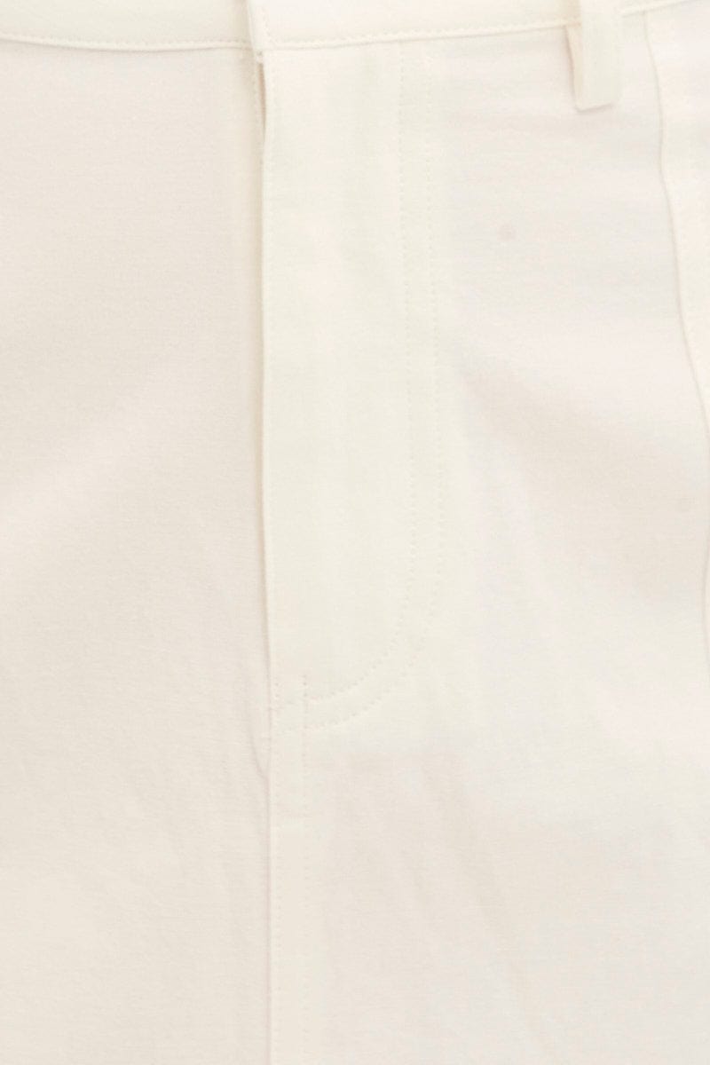 White Cargo Skirt Mini Mid Rise