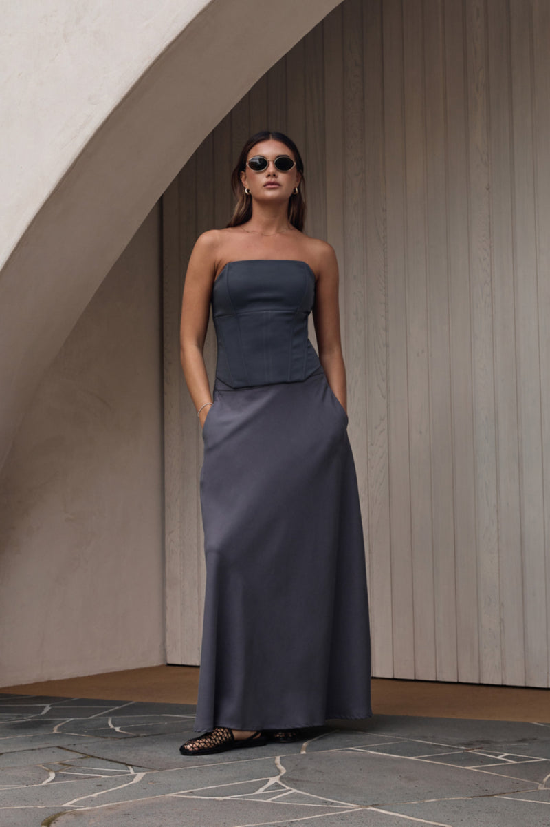 Blair Aline Maxi Skirt - Charcoal