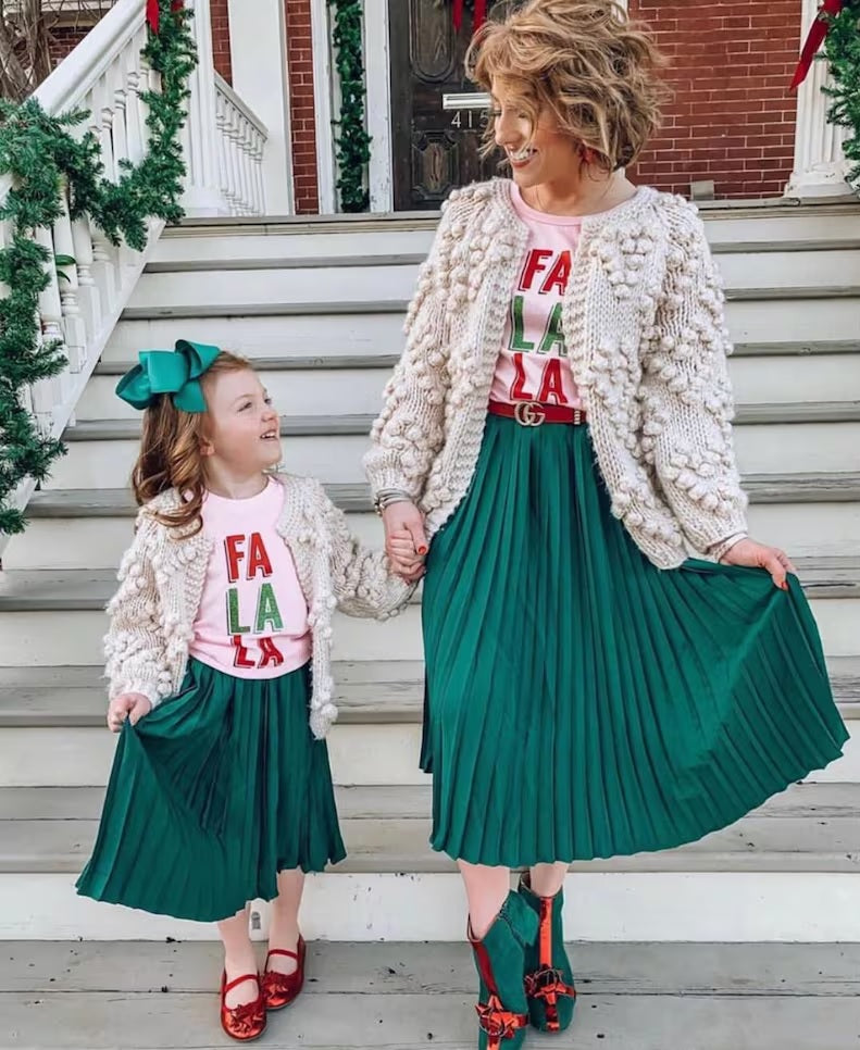 Hunter Green Pleated Skirt | Mommy and Me Style