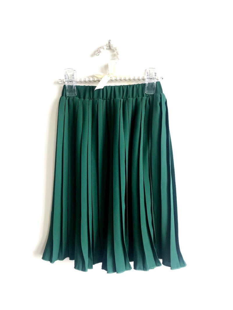 Hunter Green Pleated Skirt | Mommy and Me Style