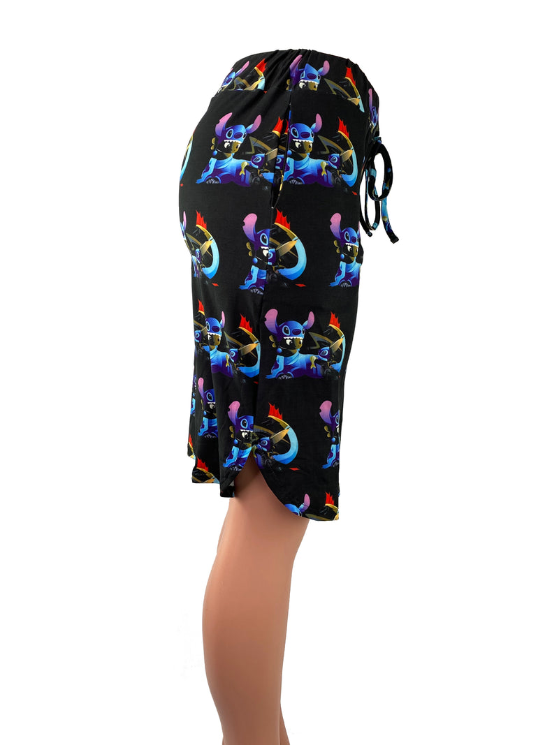 Stitch & Toothless Wearing Masks Weekend Skirt With Pockets