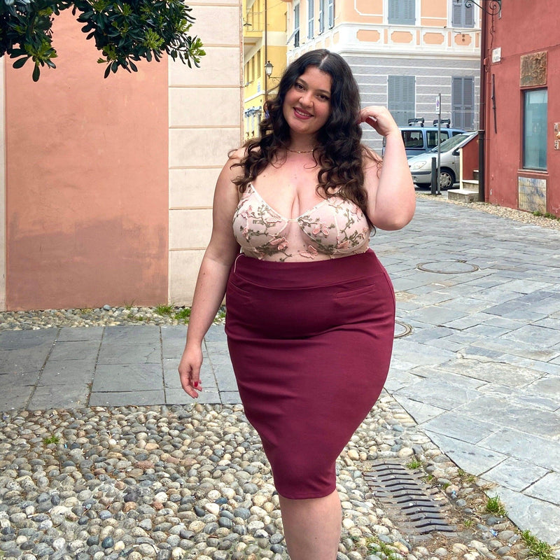Pencil Skirt - Burgundy