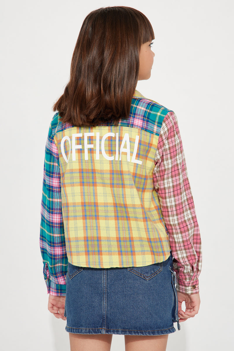 Mini Off Line Plaid Top - Yellow/combo