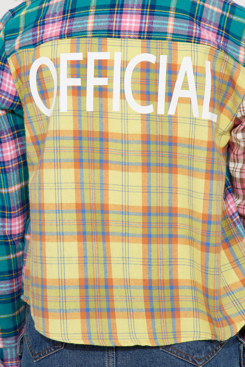 Mini Off Line Plaid Top - Yellow/combo