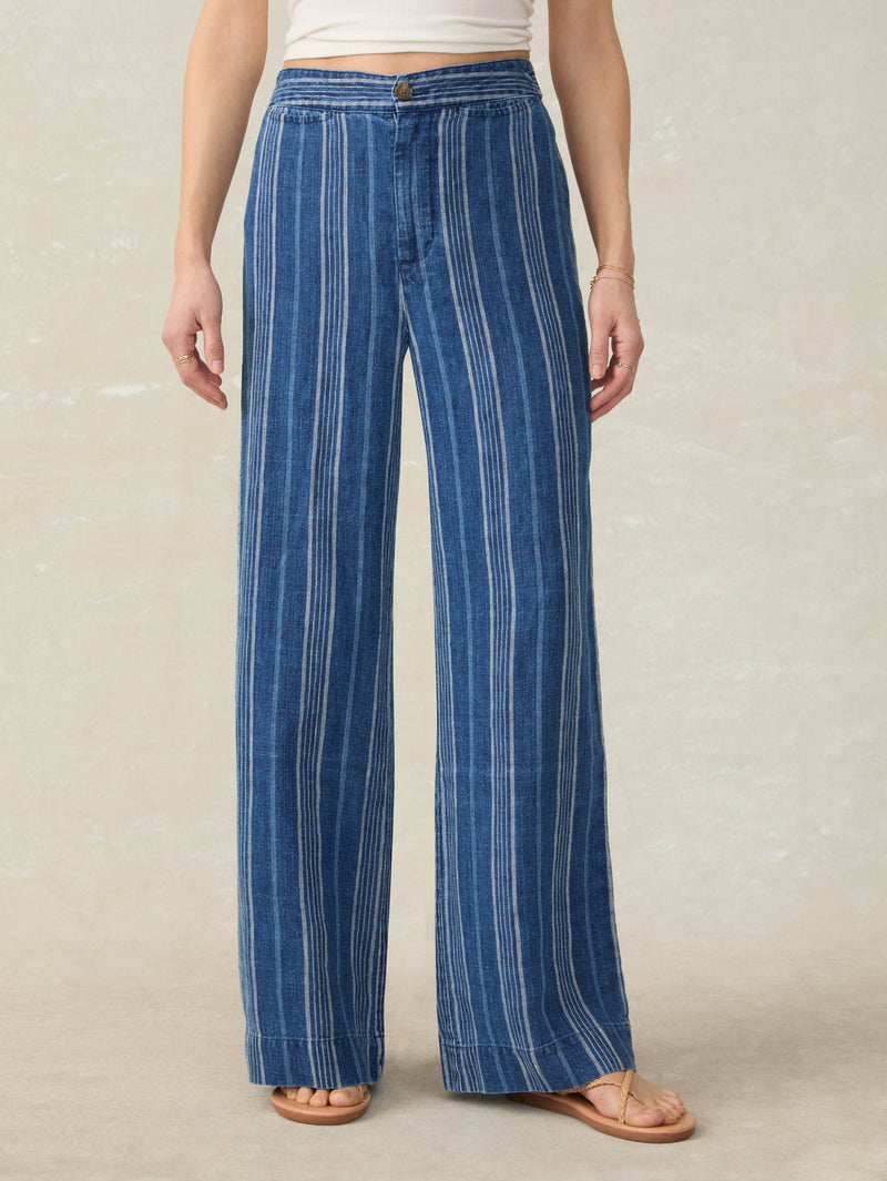 Sun Strider Linen Pant - Dockside Stripe