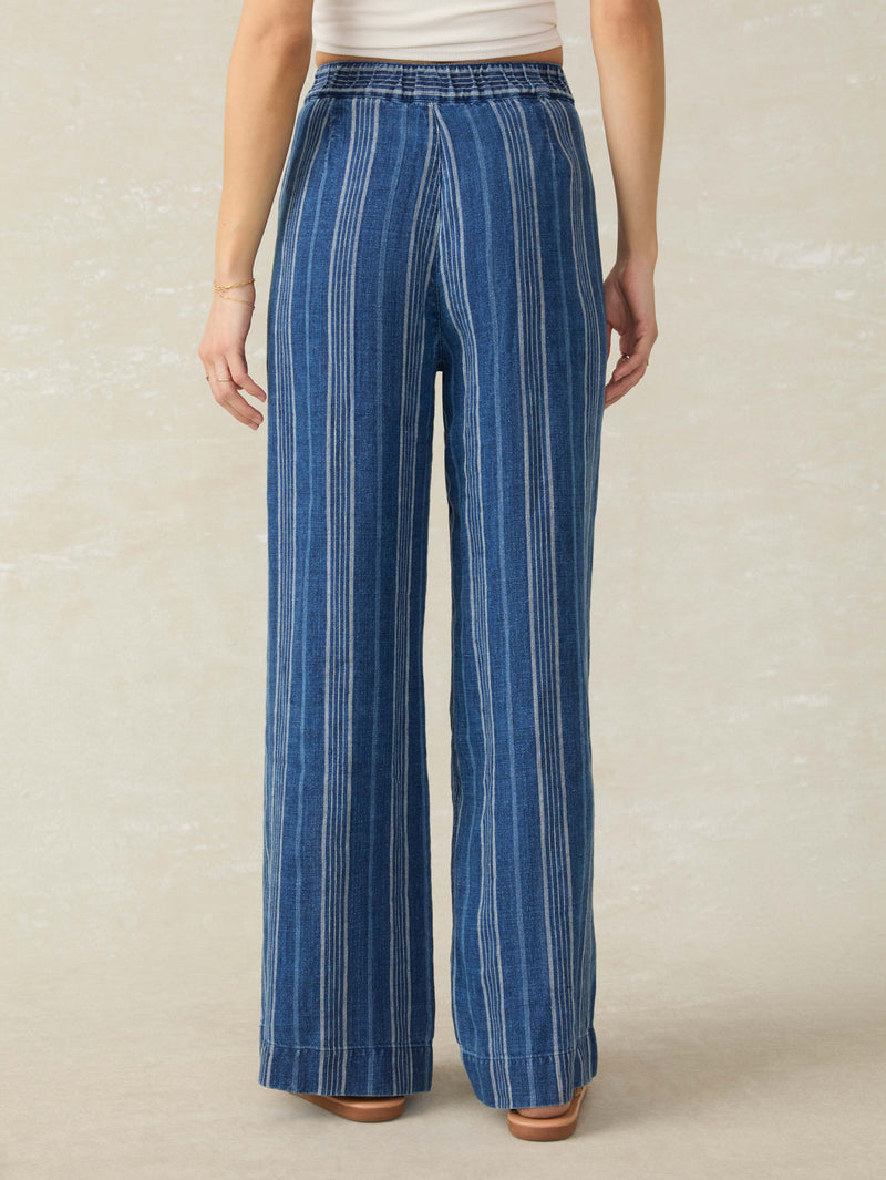 Sun Strider Linen Pant - Dockside Stripe