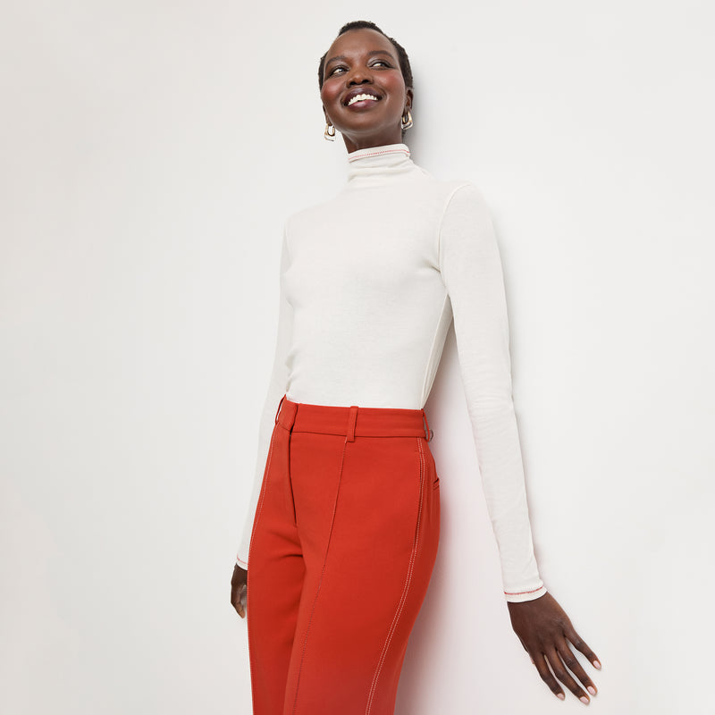 Lowen Jetset Pant - Everyday Crepe with Topstitch :: Ginger